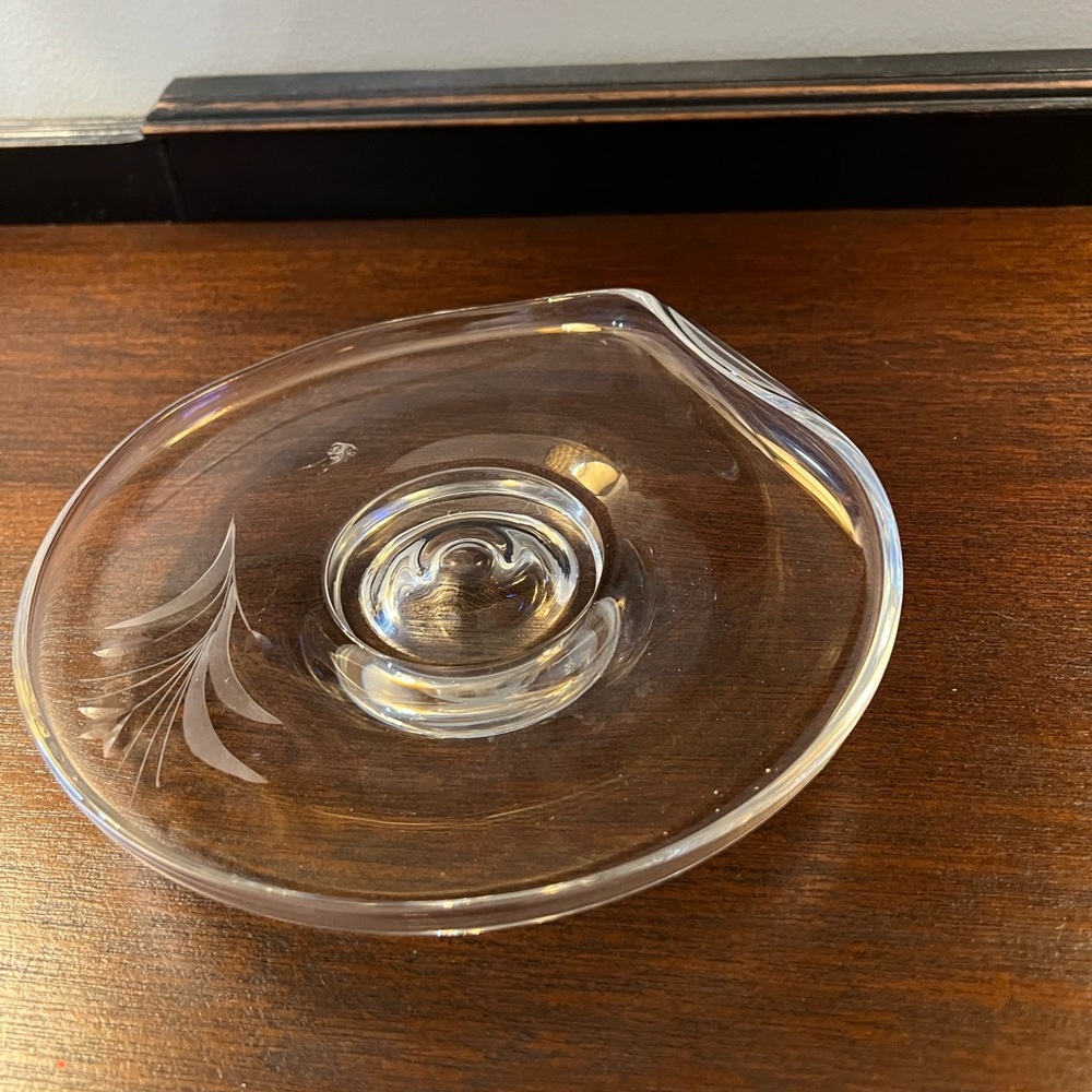 Vintage‎ Thistle Glass Dish w/ Curved Side (RARE)